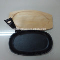 Антипригарная / предварительно выдержанная кастрюля / плита с чугунной пиццей / на деревянной основе